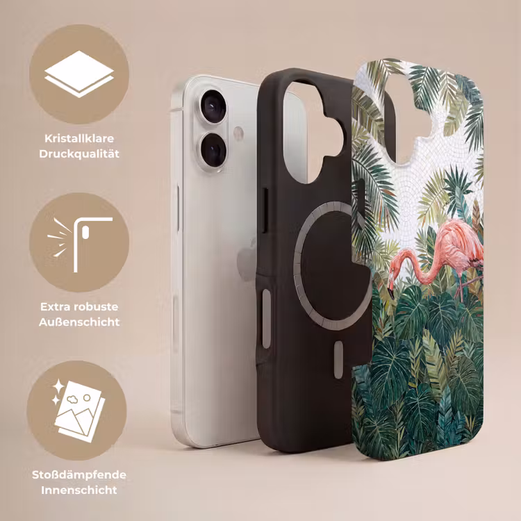 Natuur - Bladeren - Abstract - Groen - Vogel Toughcase MagSafe Apple iPhone 17 klein -USP_Lagen_DE