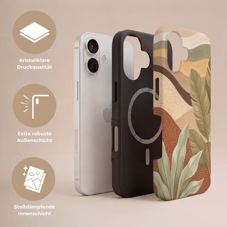 Natuur - Bladeren - Landschap - Abstract - Aardetinten Toughcase MagSafe Apple iPhone 17 klein -USP_Lagen_DE