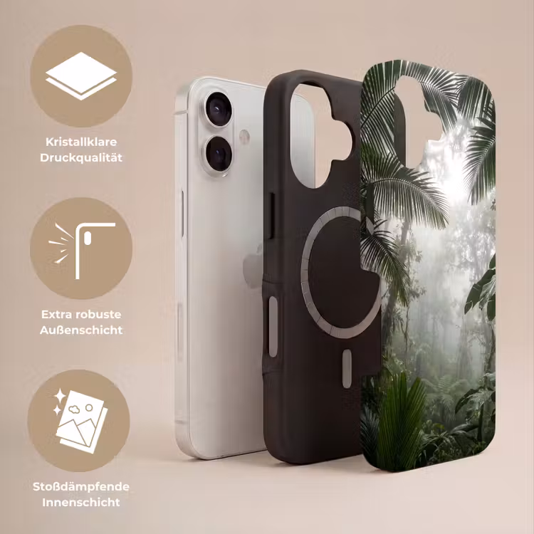 Natuur - Jungle - Mist - Groen - Bladeren Toughcase MagSafe Apple iPhone 17 klein -USP_Lagen_DE