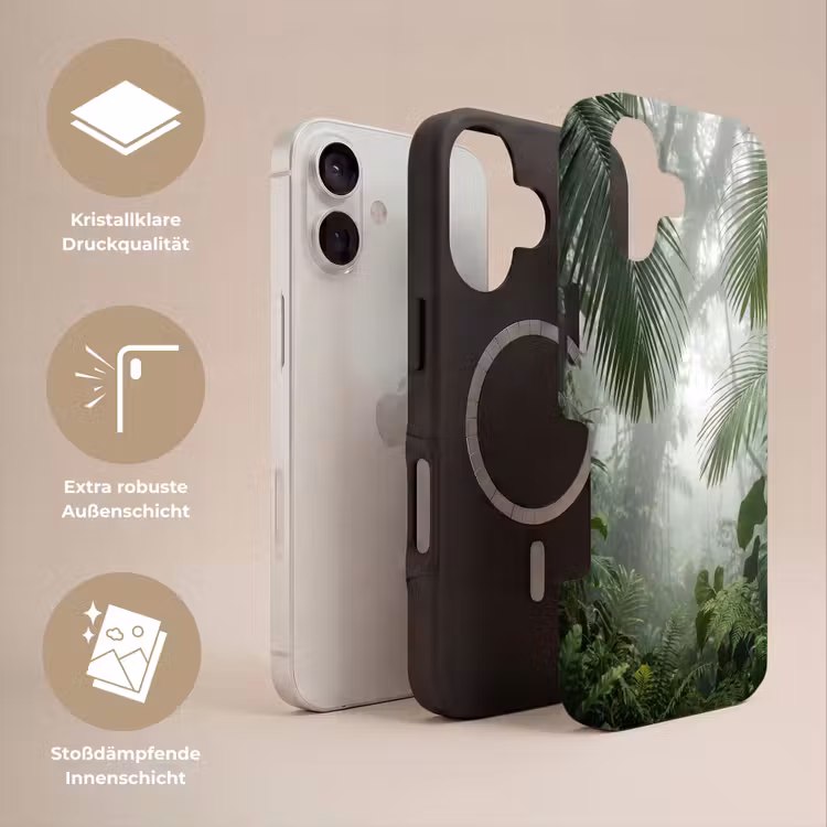 Natuur - Jungle - Mist - Tropisch - Groen Toughcase MagSafe Apple iPhone 17 klein -USP_Lagen_DE