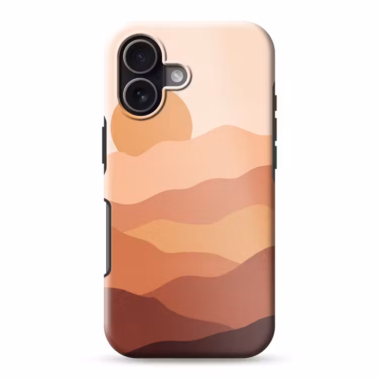 Natuur - Heuvels - Abstract - Modern - Oranje Toughcase MagSafe Apple iPhone 17 klein -3d