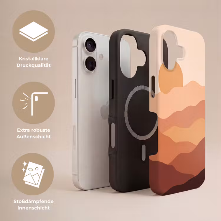 Natuur - Heuvels - Abstract - Modern - Oranje Toughcase MagSafe Apple iPhone 17 klein -USP_Lagen_DE