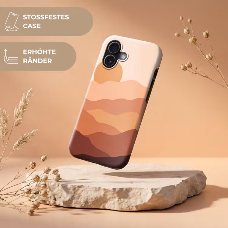 Natuur - Heuvels - Abstract - Modern - Oranje Toughcase MagSafe Apple iPhone 17 klein -USP_RandenV_DE