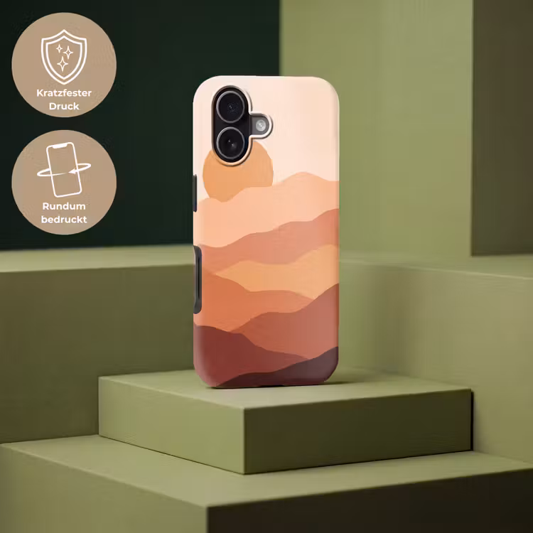 Natuur - Heuvels - Abstract - Modern - Oranje Toughcase MagSafe Apple iPhone 17 klein -USP_PrintM_DE