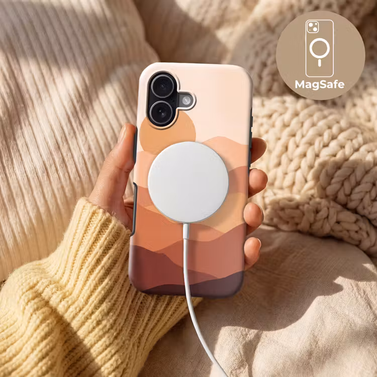 Natuur - Heuvels - Abstract - Modern - Oranje Toughcase MagSafe Apple iPhone 17 klein -USP_MagsafeV