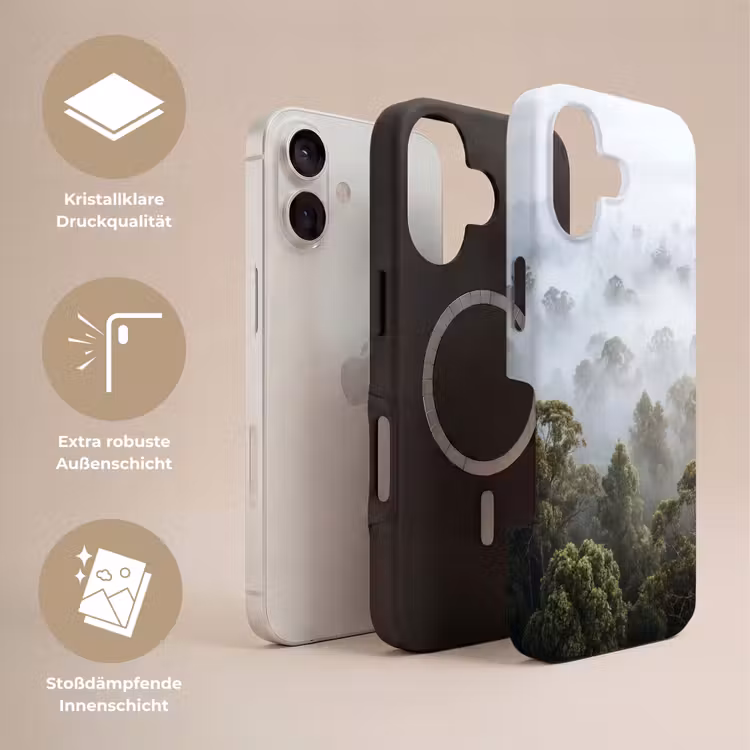 Natuur - Mist - Bos - Ochtend - Goud Toughcase MagSafe Apple iPhone 17 klein -USP_Lagen_DE