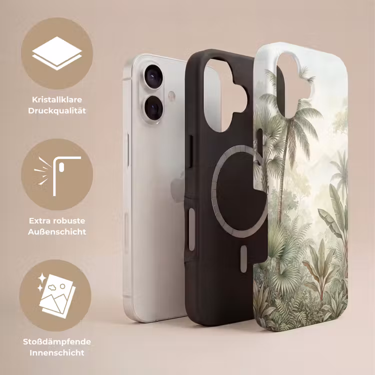 Natuur - Tropisch bos - Landschap - Aquarel - Groen Toughcase MagSafe Apple iPhone 17 klein -USP_Lagen_DE