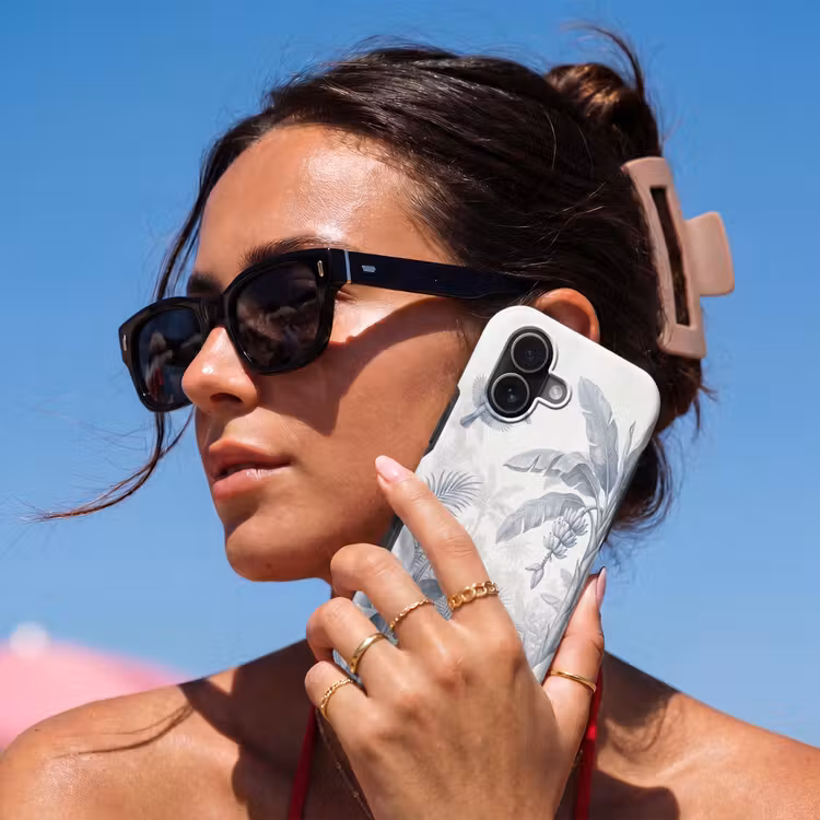 Natuur - Vogel - Jungle - Illustratie - Blauw Toughcase MagSafe Apple iPhone 17 klein -Sfeer2V