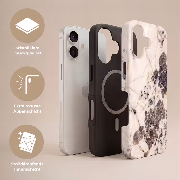 Natuursteen - Patroon - Abstract - Beige - Grijs Toughcase MagSafe Apple iPhone 17 klein -USP_Lagen_DE