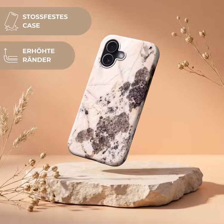 Natuursteen - Patroon - Abstract - Beige - Grijs Toughcase MagSafe Apple iPhone 17 klein -USP_RandenV_DE