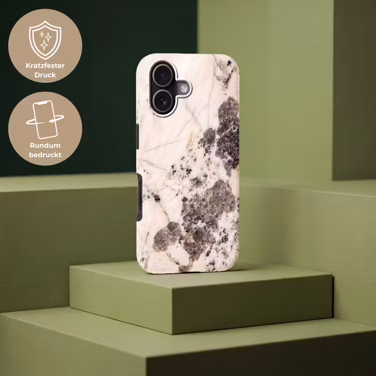Natuursteen - Patroon - Abstract - Beige - Grijs Toughcase MagSafe Apple iPhone 17 klein -USP_PrintM_DE