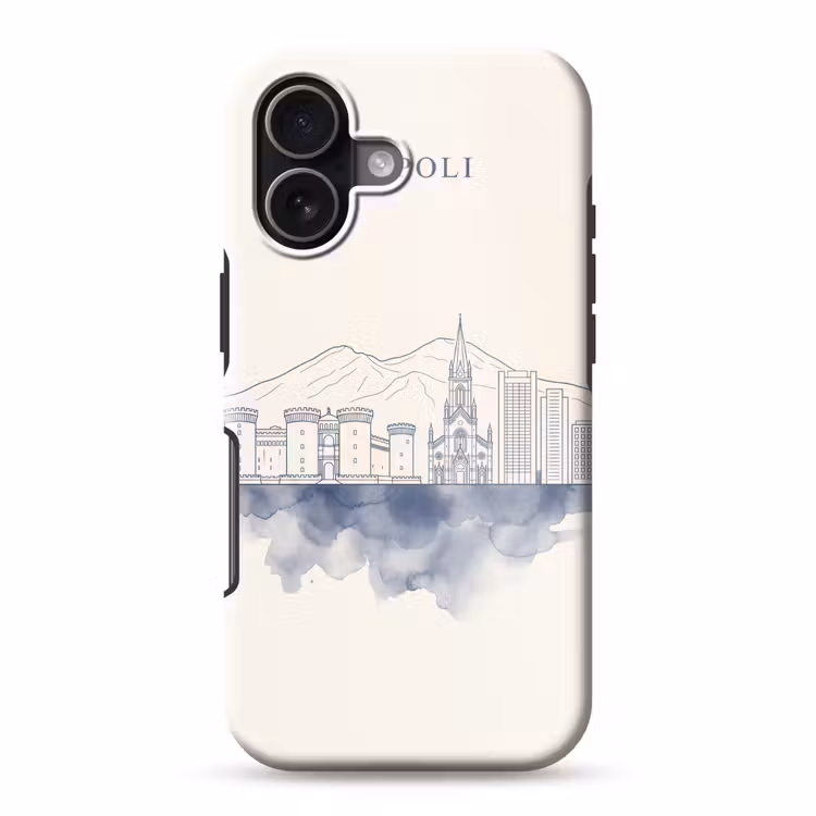 Napels - Skyline - Italie - Lijntekening - Aquarel Toughcase MagSafe Apple iPhone 17 klein -3d