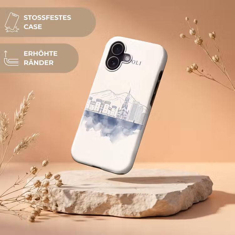 Napels - Skyline - Italie - Lijntekening - Aquarel Toughcase MagSafe Apple iPhone 17 klein -USP_RandenV_DE