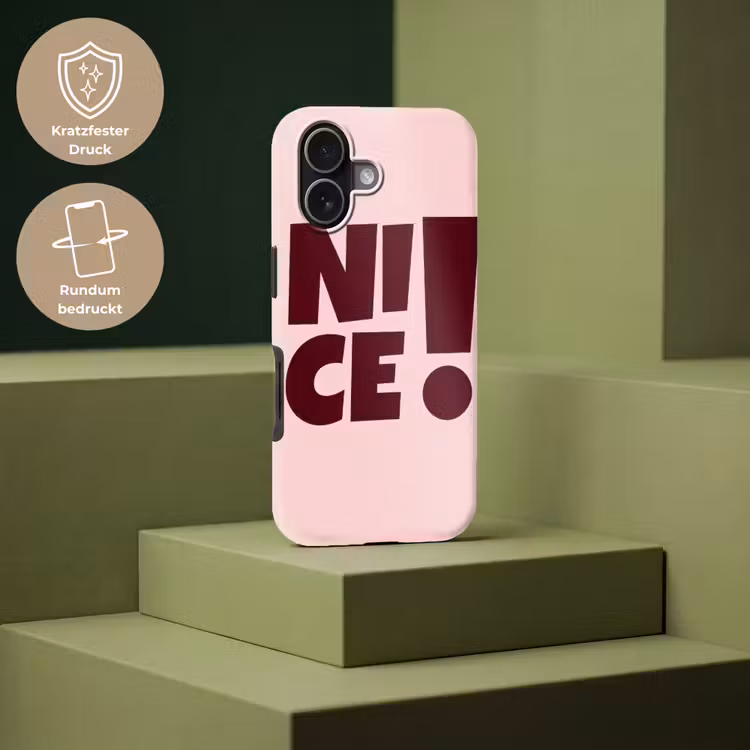 Nice - Uitroepteken - Roze Toughcase MagSafe Apple iPhone 17 klein -USP_PrintM_DE