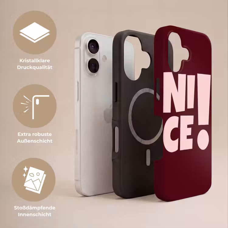 Nice - Uitroepteken - Rood Toughcase MagSafe Apple iPhone 17 klein -USP_Lagen_DE
