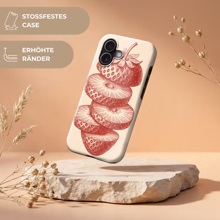 Fruit - Gesneden - Illustratie - Rood - Vintage Toughcase MagSafe Apple iPhone 17 klein -USP_RandenV_DE