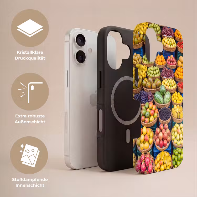 Handyhülle Toughcase - Obst – Markt – Bunt - Fruit - Markt - Kleurrijk Toughcase MagSafe Apple iPhone 17 klein