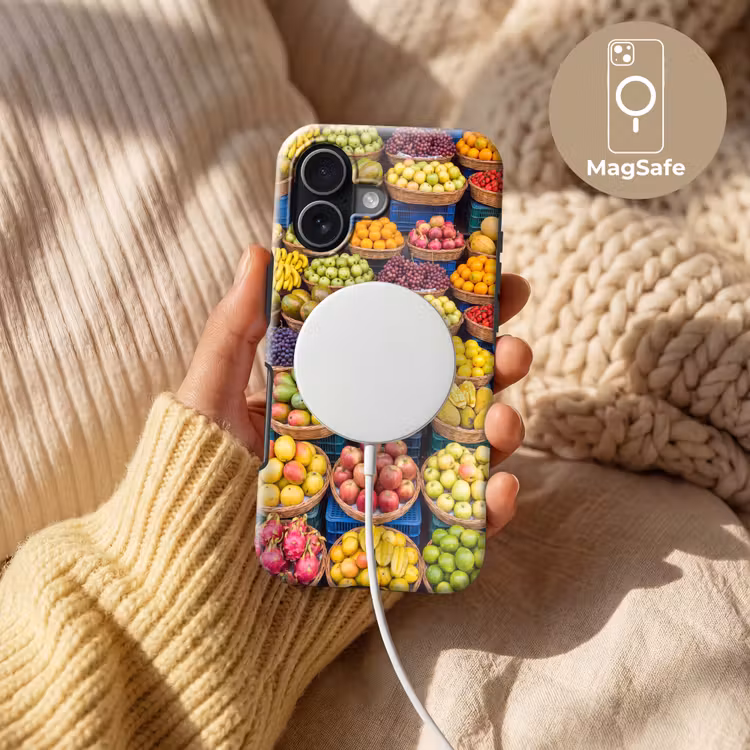 Handyhülle Toughcase - Obst – Markt – Bunt - Fruit - Markt - Kleurrijk Toughcase MagSafe Apple iPhone 17 klein