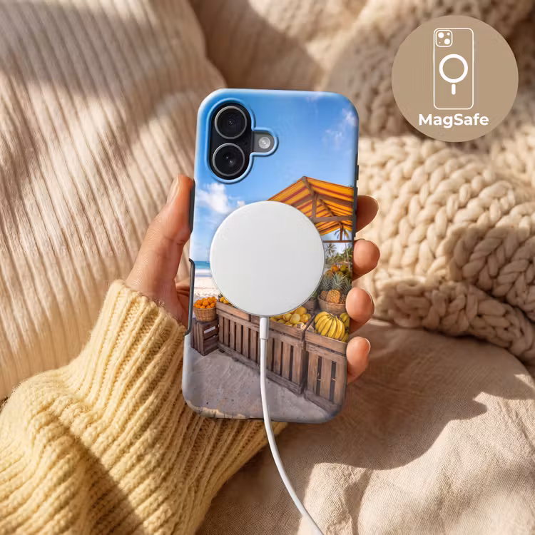 Handyhülle Toughcase - Obst – Strand – Tropisch - Fruit - Strand - Tropisch Toughcase MagSafe Apple iPhone 17 klein