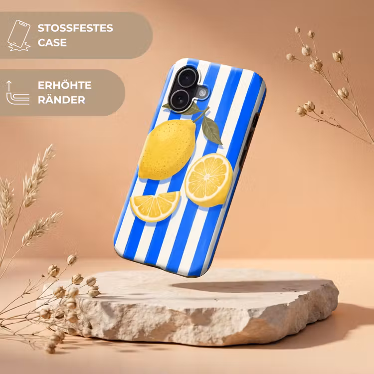 Fruit - Citroen - Zomer - Geel - Blauw Toughcase MagSafe Apple iPhone 17 klein -USP_RandenV_DE