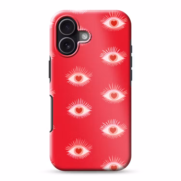 Ogen - Hart - Abstract - Rood - Roze Toughcase MagSafe Apple iPhone 17 klein 1017 -3d