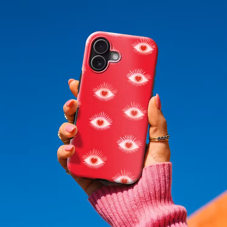 Ogen - Hart - Abstract - Rood - Roze Toughcase MagSafe Apple iPhone 17 klein 1017 -Sfeer1V