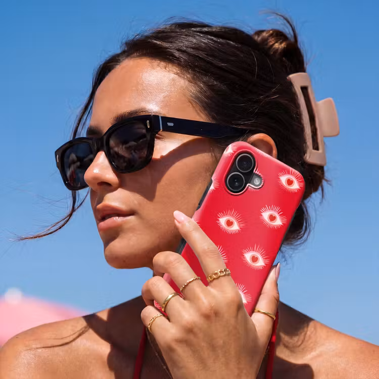 Ogen - Hart - Abstract - Rood - Roze Toughcase MagSafe Apple iPhone 17 klein 1017 -Sfeer2V