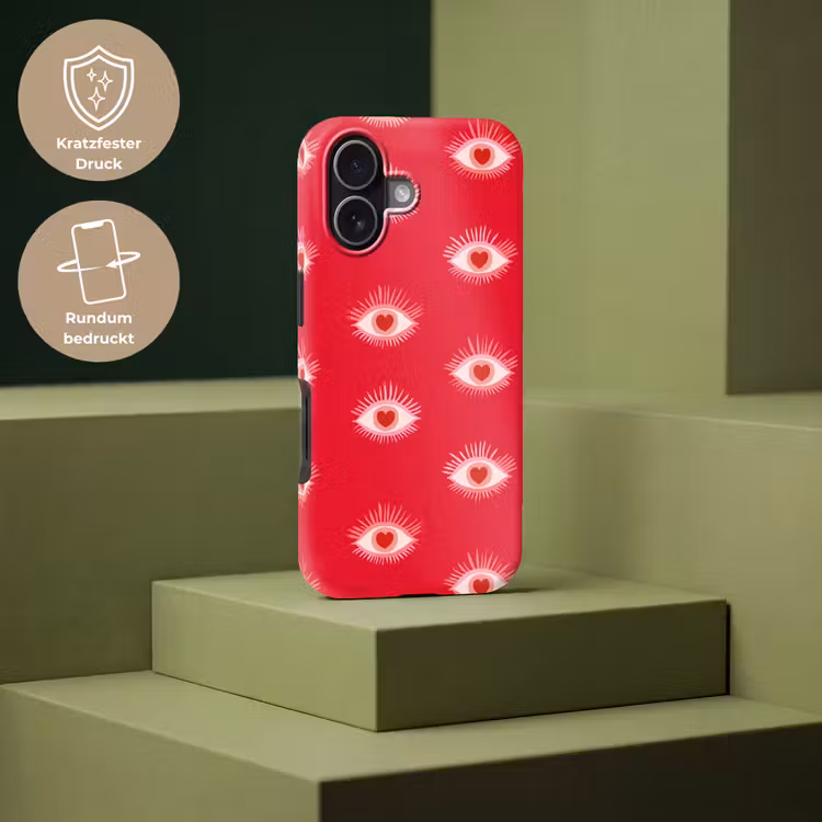 Ogen - Hart - Abstract - Rood - Roze Toughcase MagSafe Apple iPhone 17 klein 1017 -USP_PrintM_DE