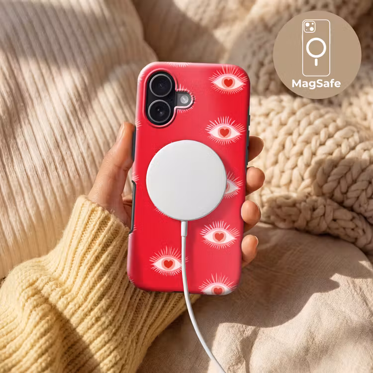 Ogen - Hart - Abstract - Rood - Roze Toughcase MagSafe Apple iPhone 17 klein 1017 -USP_MagsafeV