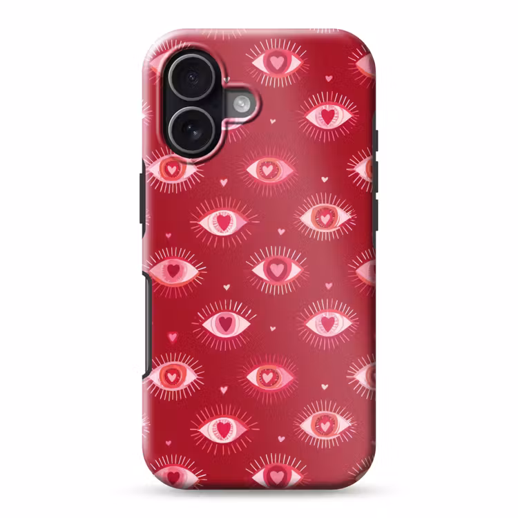 Ogen - Patroon - Roze - Donkerrood Toughcase MagSafe Apple iPhone 17 klein 1017 -3d