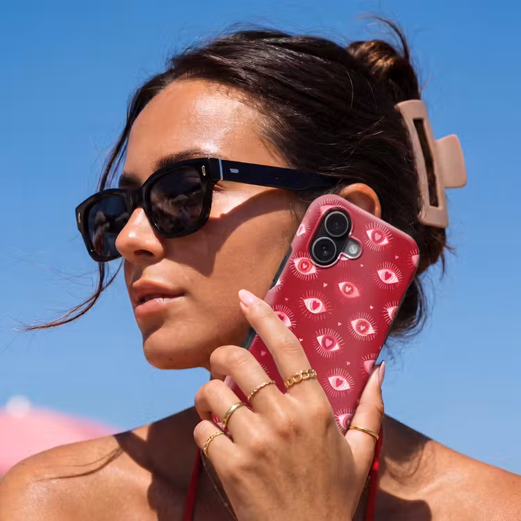 Ogen - Patroon - Roze - Donkerrood Toughcase MagSafe Apple iPhone 17 klein 1017 -Sfeer2V