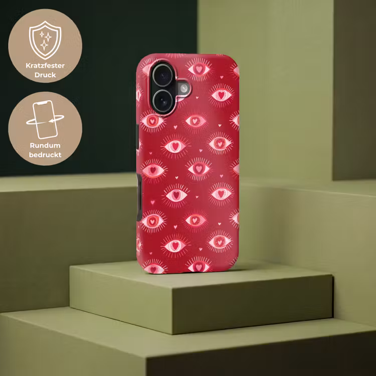 Ogen - Patroon - Roze - Donkerrood Toughcase MagSafe Apple iPhone 17 klein 1017 -USP_PrintM_DE