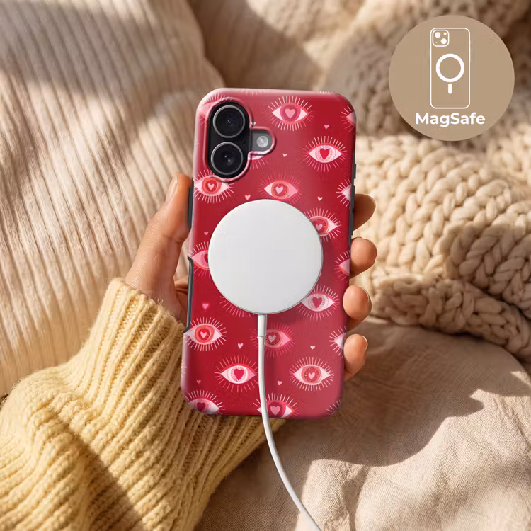 Ogen - Patroon - Roze - Donkerrood Toughcase MagSafe Apple iPhone 17 klein 1017 -USP_MagsafeV