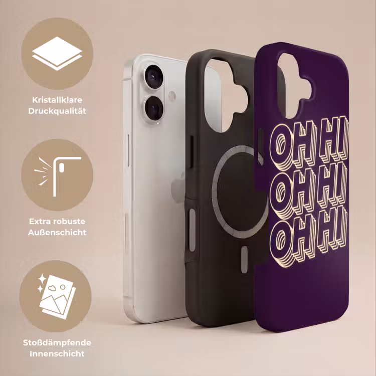 Oh hi - Paars - 3D Toughcase MagSafe Apple iPhone 17 klein -USP_Lagen_DE