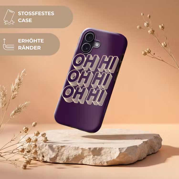 Oh hi - Paars - 3D Toughcase MagSafe Apple iPhone 17 klein -USP_RandenV_DE