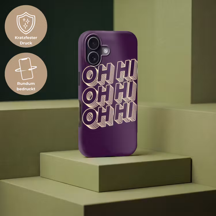 Oh hi - Paars - 3D Toughcase MagSafe Apple iPhone 17 klein -USP_PrintM_DE