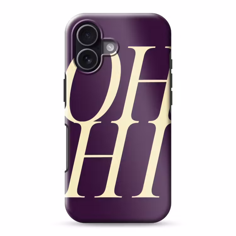 Oh hi - Paars - Minimalistisch Toughcase MagSafe Apple iPhone 17 klein -3d