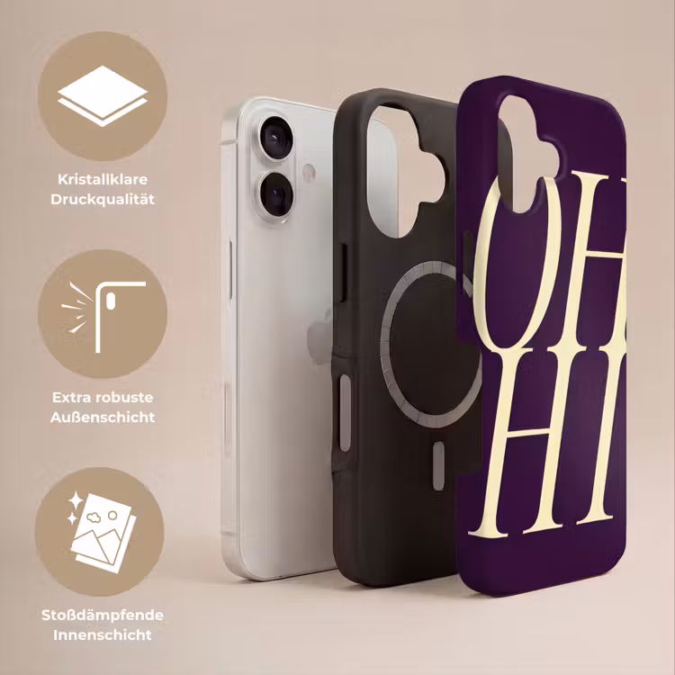 Oh hi - Paars - Minimalistisch Toughcase MagSafe Apple iPhone 17 klein -USP_Lagen_DE