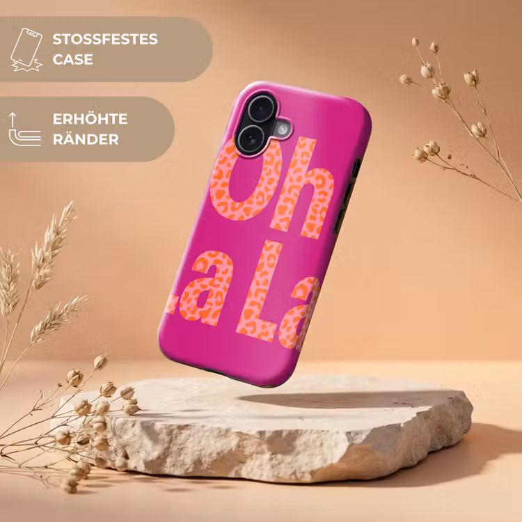 Oh la la - Luipaardprint - Roze Toughcase MagSafe Apple iPhone 17 klein -USP_RandenV_DE