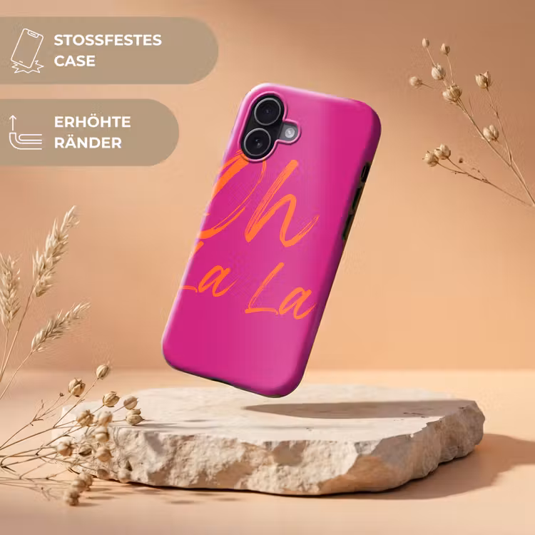 Oh la la - Oranje - Roze Toughcase MagSafe Apple iPhone 17 klein -USP_RandenV_DE