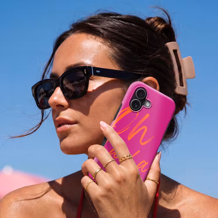 Oh la la - Oranje - Roze Toughcase MagSafe Apple iPhone 17 klein -Sfeer2V