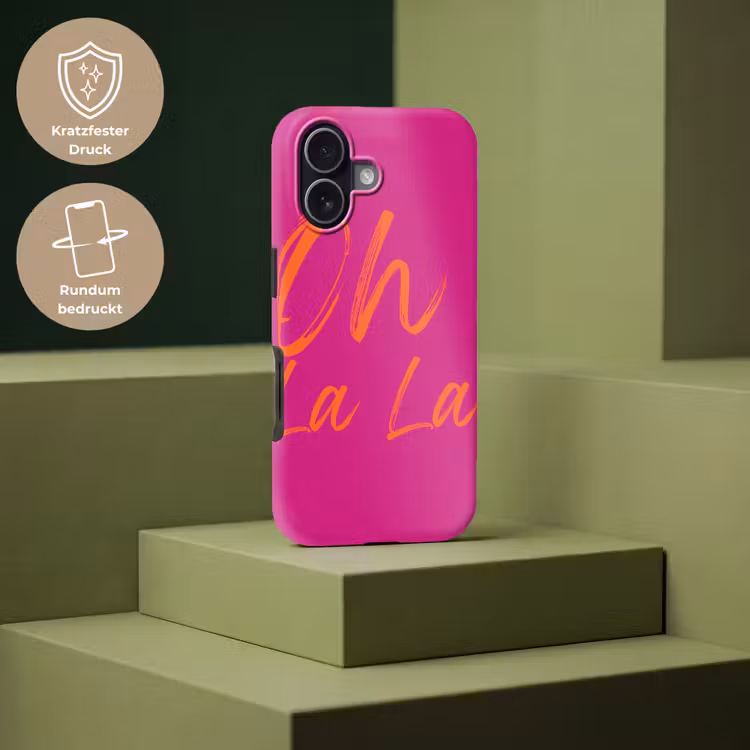 Oh la la - Oranje - Roze Toughcase MagSafe Apple iPhone 17 klein -USP_PrintM_DE