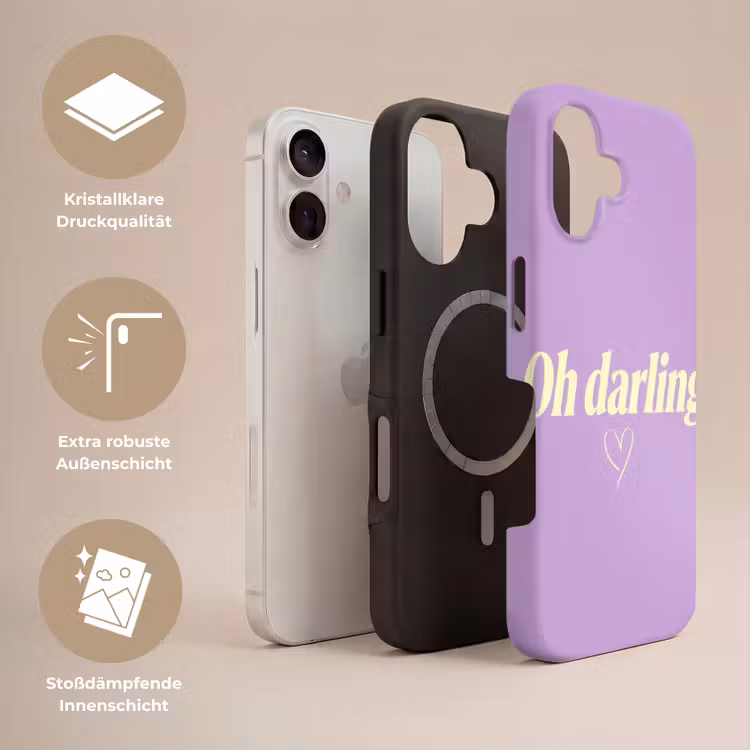 Oh darling - Hart - Paars Toughcase MagSafe Apple iPhone 17 klein -USP_Lagen_DE