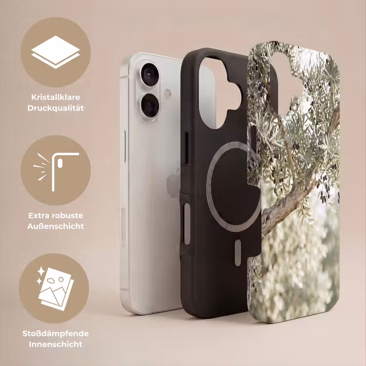 Handyhülle Toughcase - Olivenbaum – Zweig – grün - Olijfboom - tak - groen Toughcase MagSafe Apple iPhone 17 klein