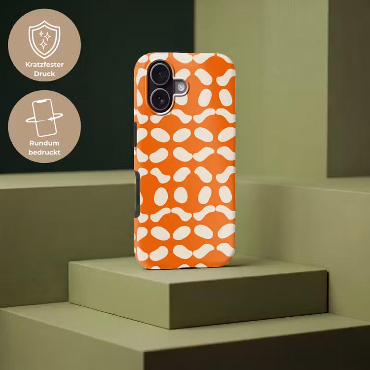 Oranje - Organische vormen - Wit Toughcase MagSafe Apple iPhone 17 klein 1017 -USP_PrintM_DE
