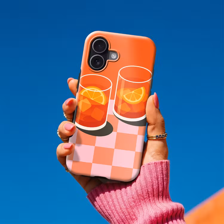Sinaasappel - Glazen - Oranje Toughcase MagSafe Apple iPhone 17 klein -Sfeer1V