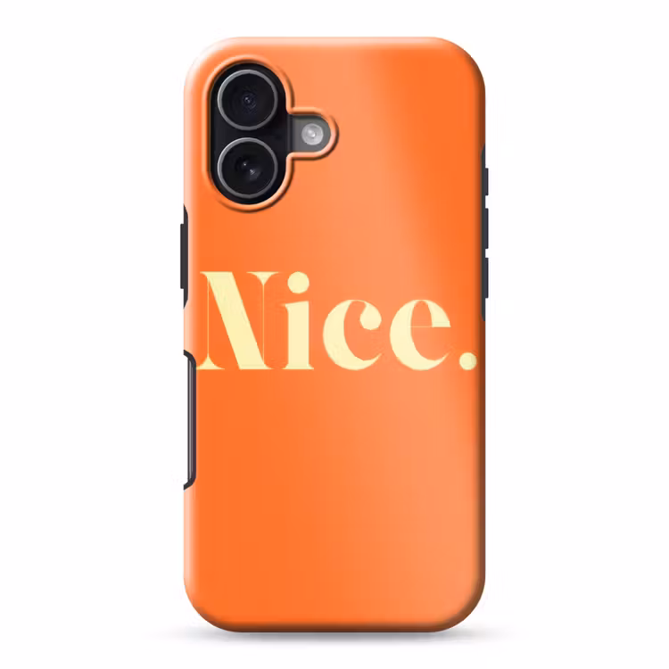 Oranje - Gebroken wit - Nice Toughcase MagSafe Apple iPhone 17 klein -3d