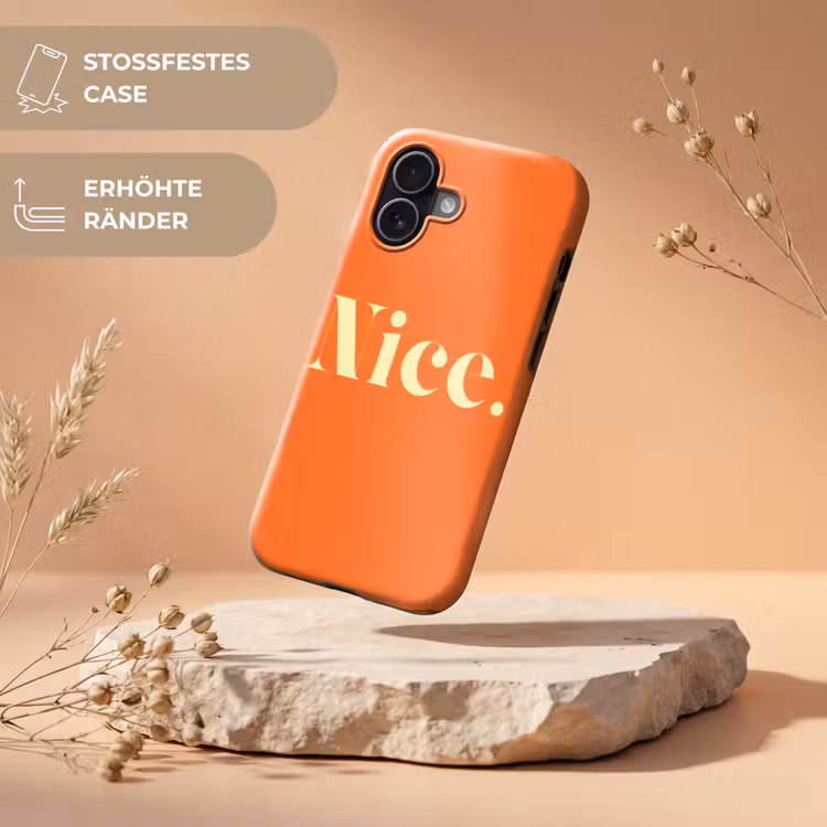 Oranje - Gebroken wit - Nice Toughcase MagSafe Apple iPhone 17 klein -USP_RandenV_DE