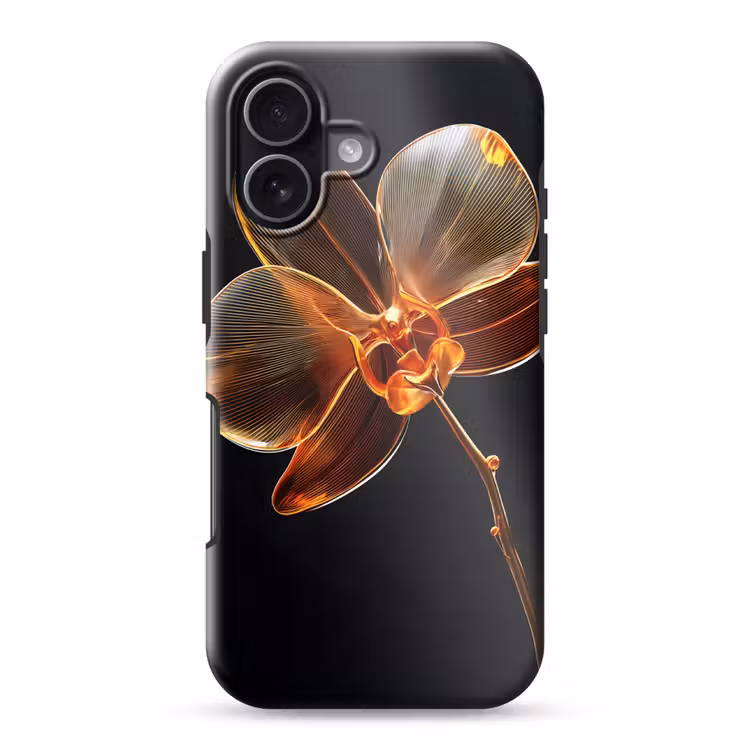 Orchidee - Doorzichtig - Bloem Toughcase MagSafe Apple iPhone 17 klein -3d