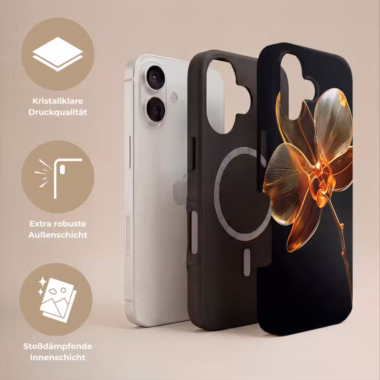 Orchidee - Doorzichtig - Bloem Toughcase MagSafe Apple iPhone 17 klein -USP_Lagen_DE